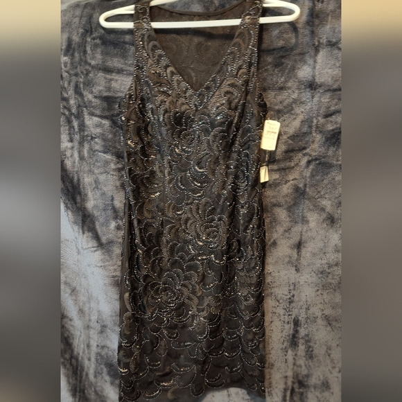 Sue Wong nocturne black beaded and sequins dress size 2 - Picture 3 of 11